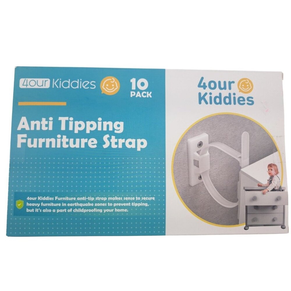 4our Kiddies Furniture Straps (10 Pack) Baby Proofing Anti Tip Furniture Anch...